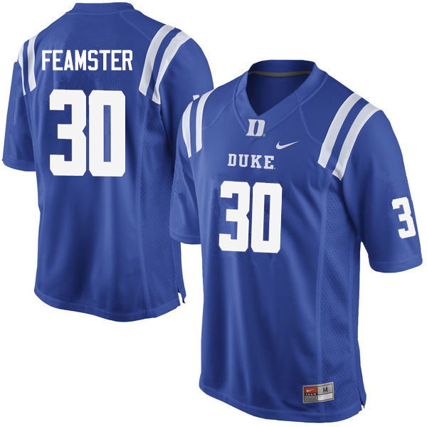 Men #30 Brandon Feamster Duke Blue Devils College Football Jerseys Sale-Blue